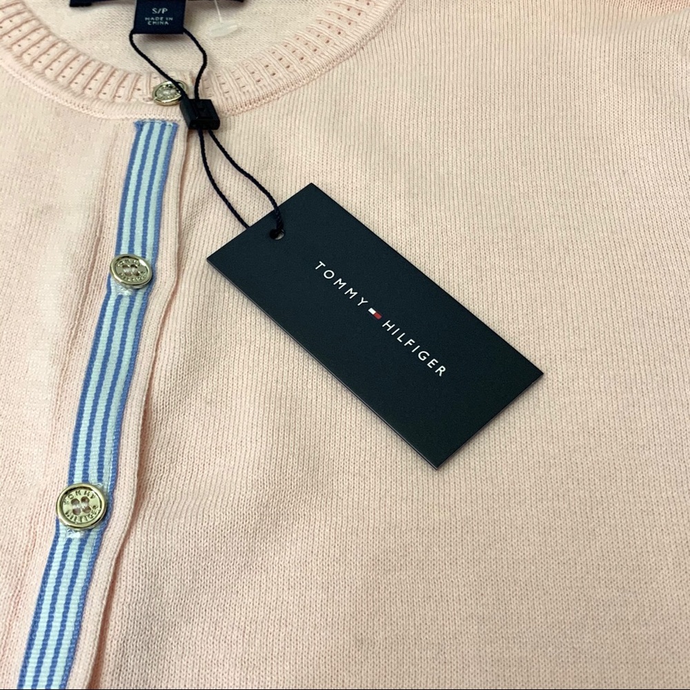Tommy Hilfiger Cardigan Long Sleeve Button Up Pink - Picture 12 of 16